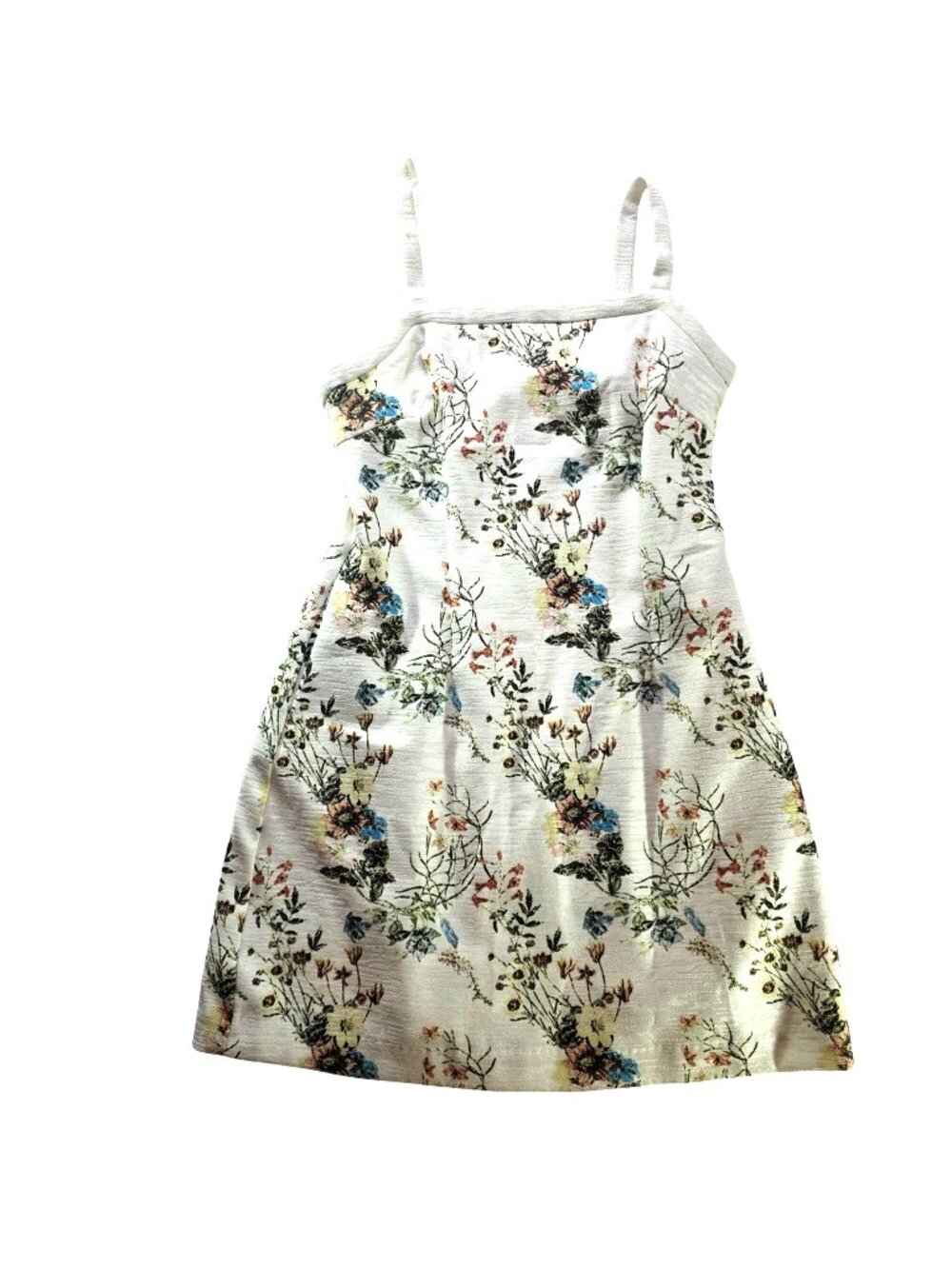 Floral Print White Sleeveless Dress Lucy Paris M cottagecore fairycore lined